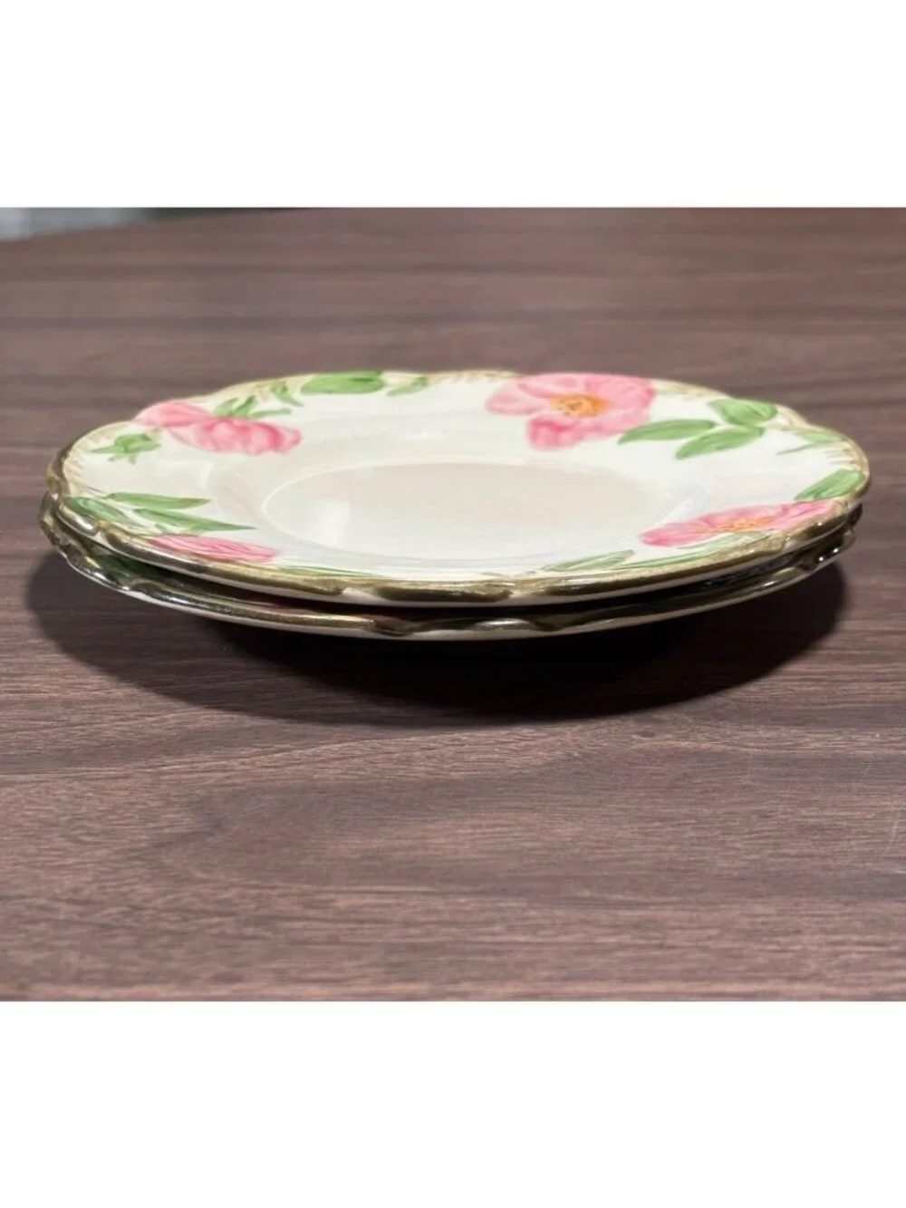 Franciscan Earthenware Desert Rose Bread & Butter Plates Set of  2 VTG 1960s